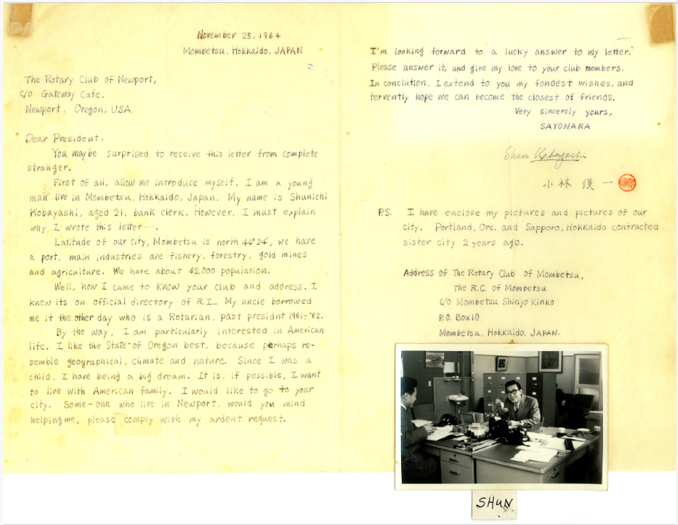 Letter from Kobayachi to Newport